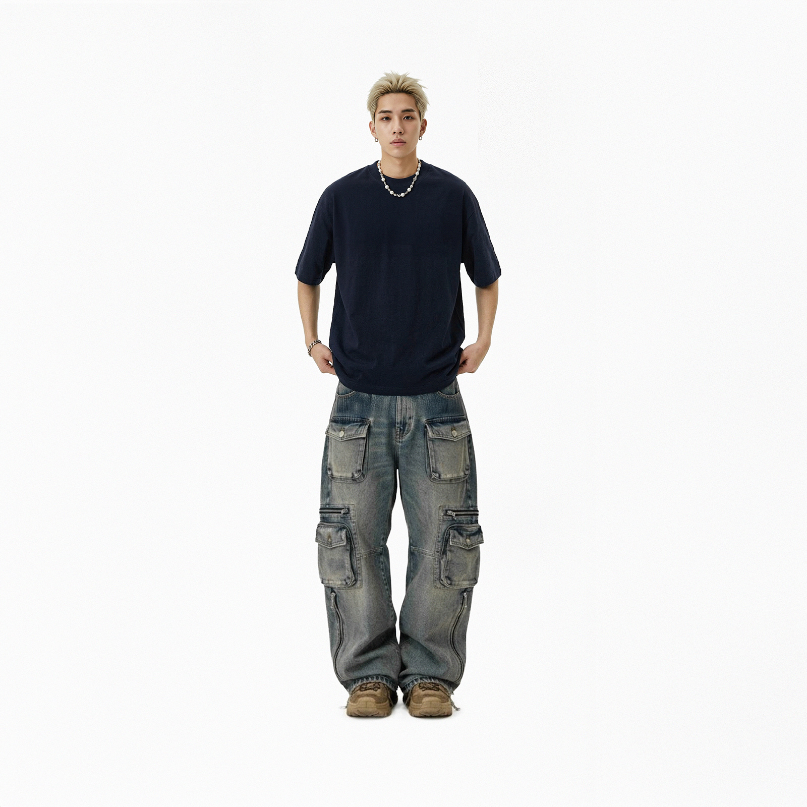 Áo phông nam xanh navy NULLED Basic Tee N-T00-NA