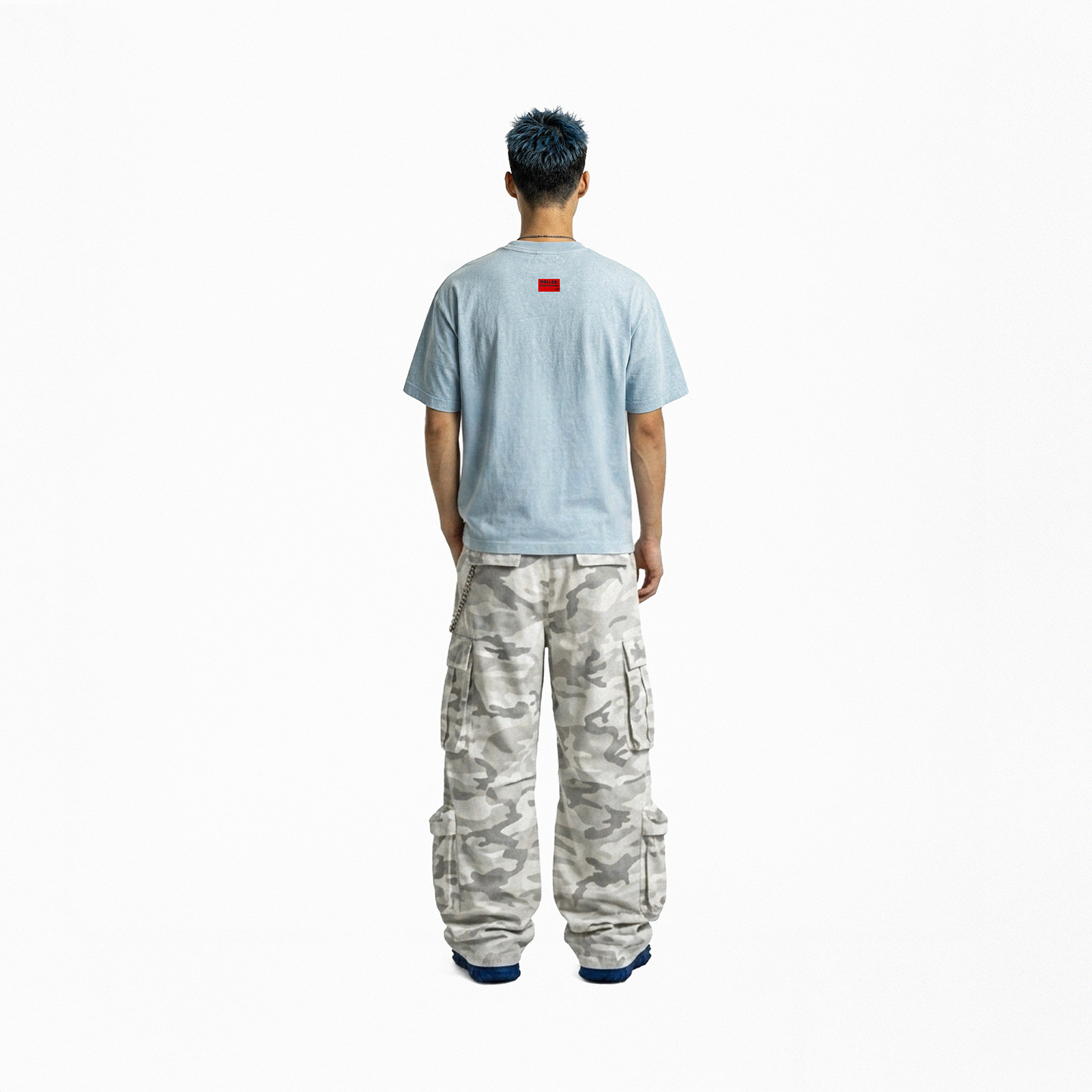Áo phông nữ basic màu xanh biển NULLED N-T00-XB