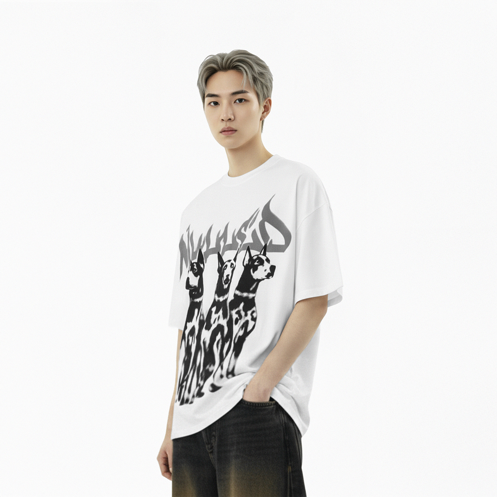 Áo thun màu trắng in hình Unleashed Tee N-T11