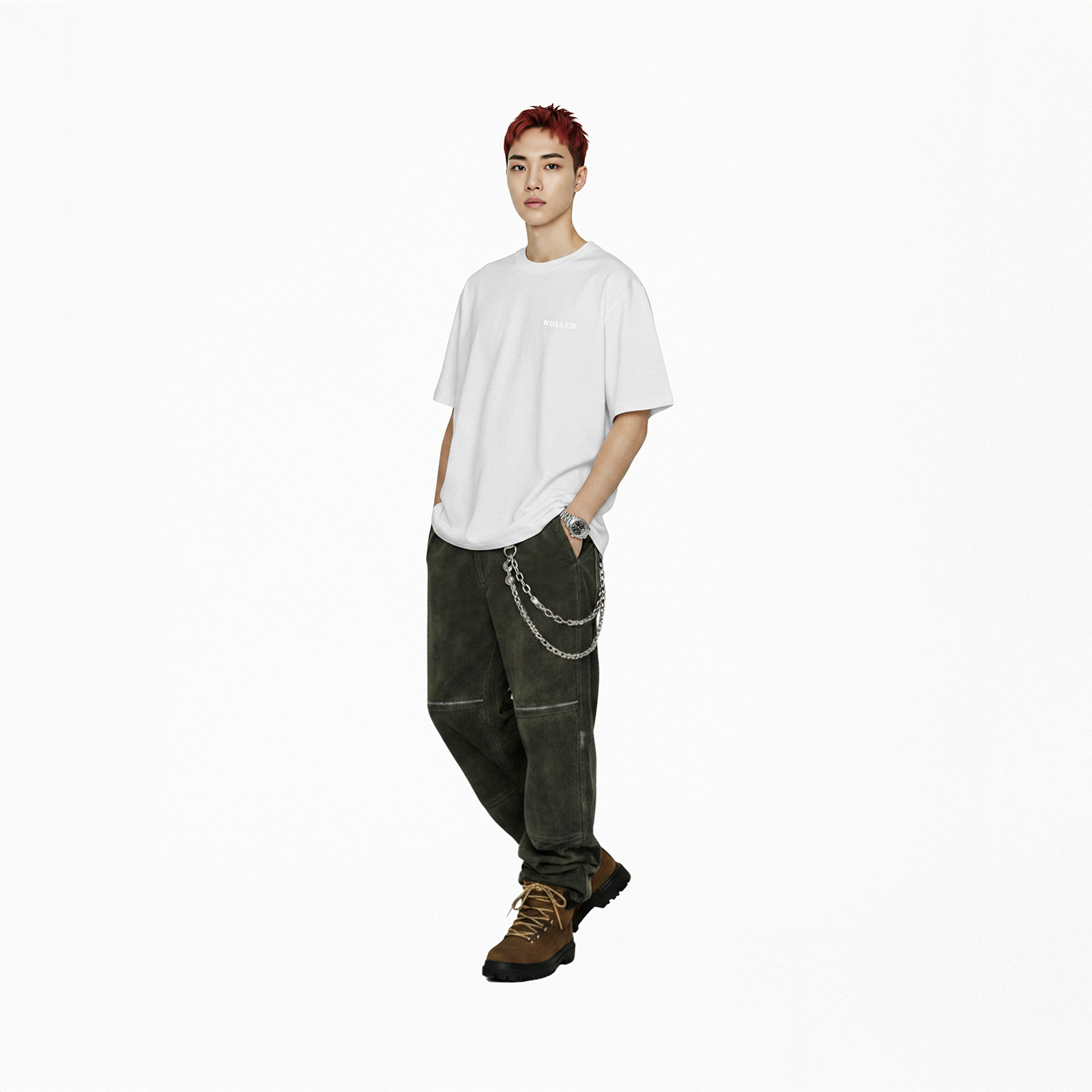 Áo thun trắng boxy NULLED Tee N-T24-T