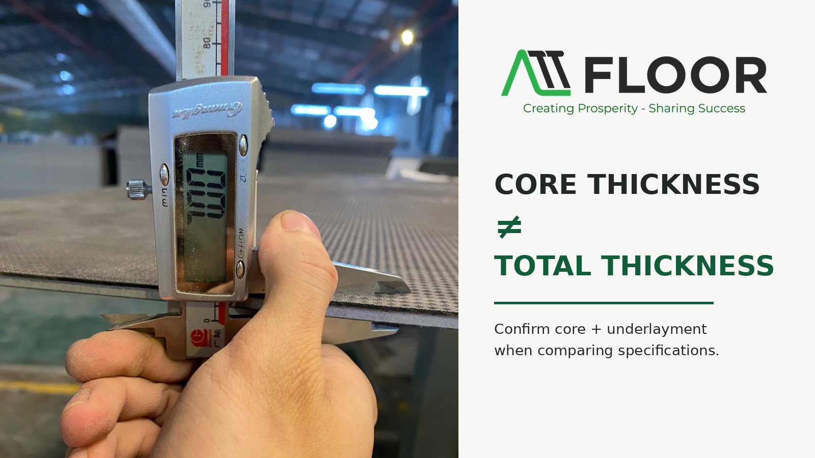 SPC flooring thickness inspection