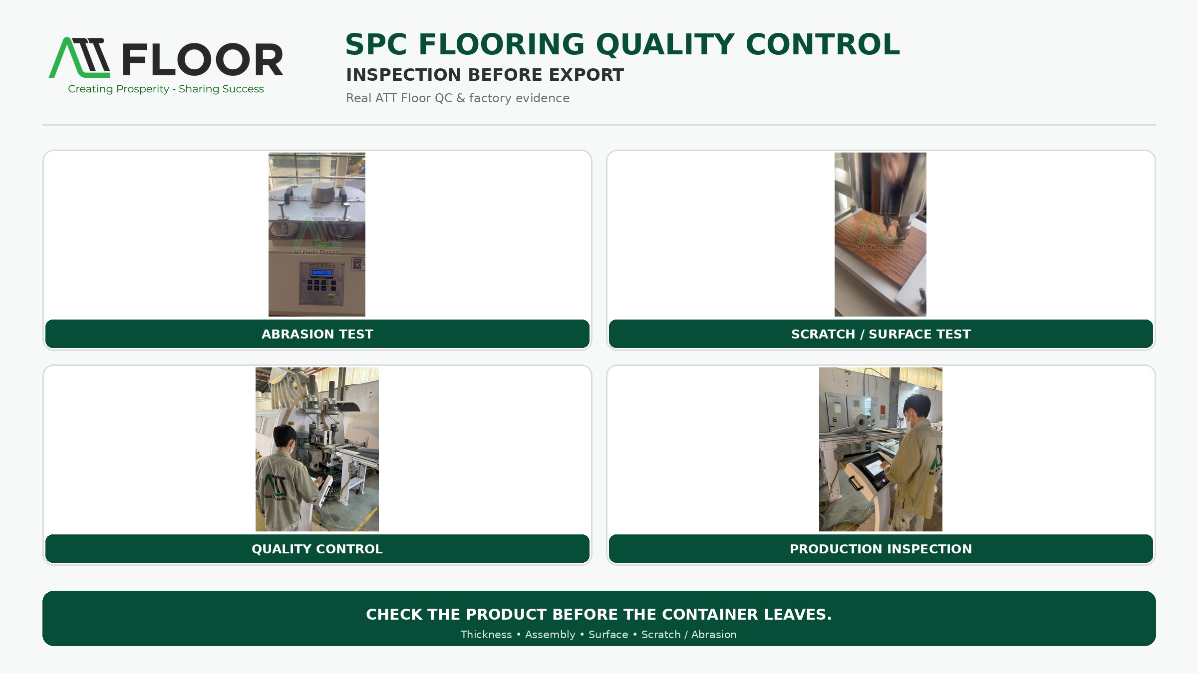 SPC flooring quality inspection before export