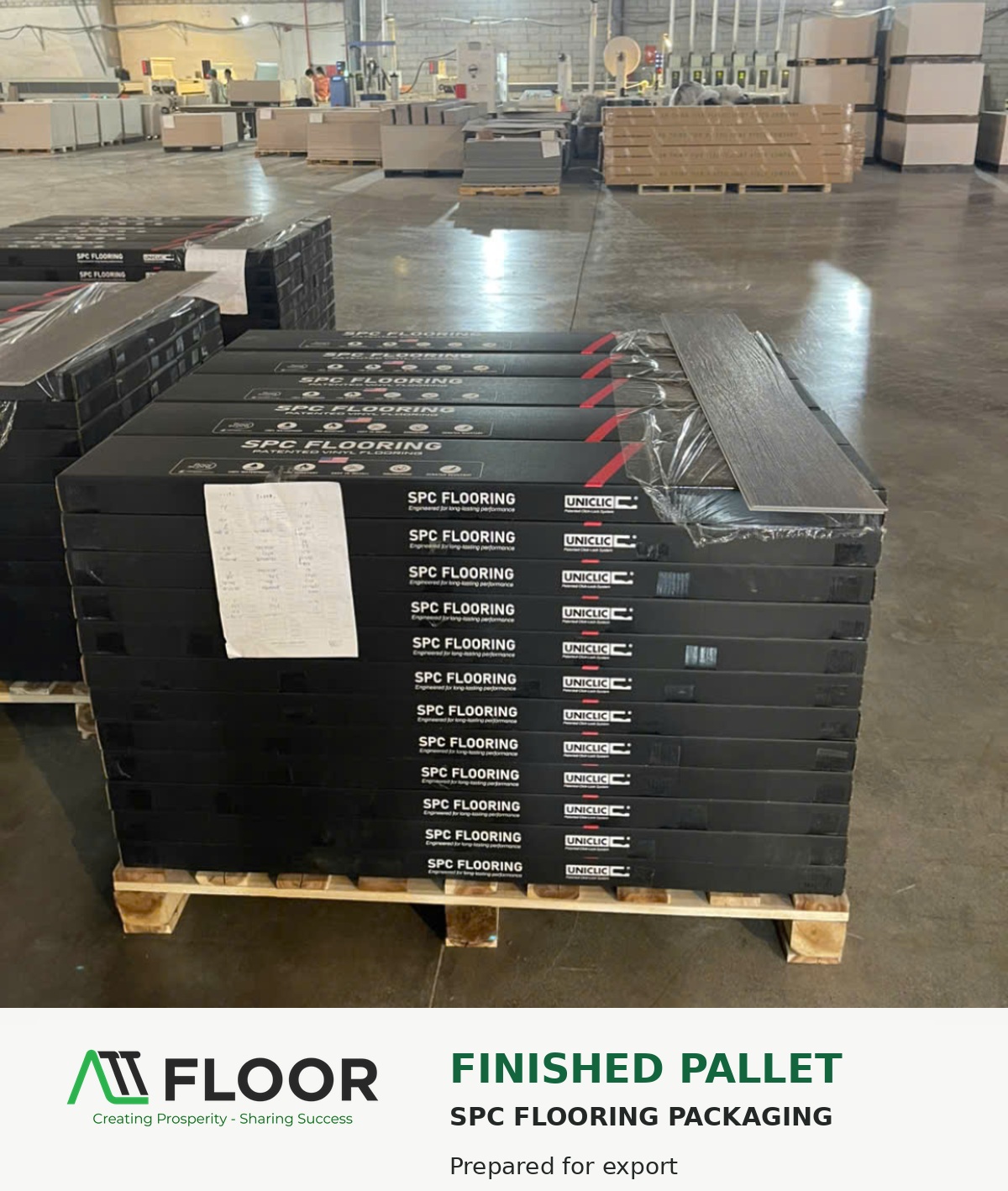 SPC flooring pallet packaging for export