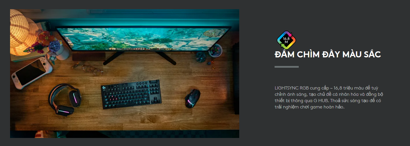 Bàn phím cơ không dây Logitech G915 X TKL Lightspeed (Wireless/Rgb/Tactile/Đen)_920-012726 - hình 8