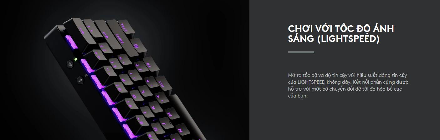 Bàn phím cơ Logitech Pro X 60 Lightspeed Wireless Rose (Wireless 2.4Ghz/Bluetooth/USB/GX Optical Tactile/RGB)_920-011954 - hình 4