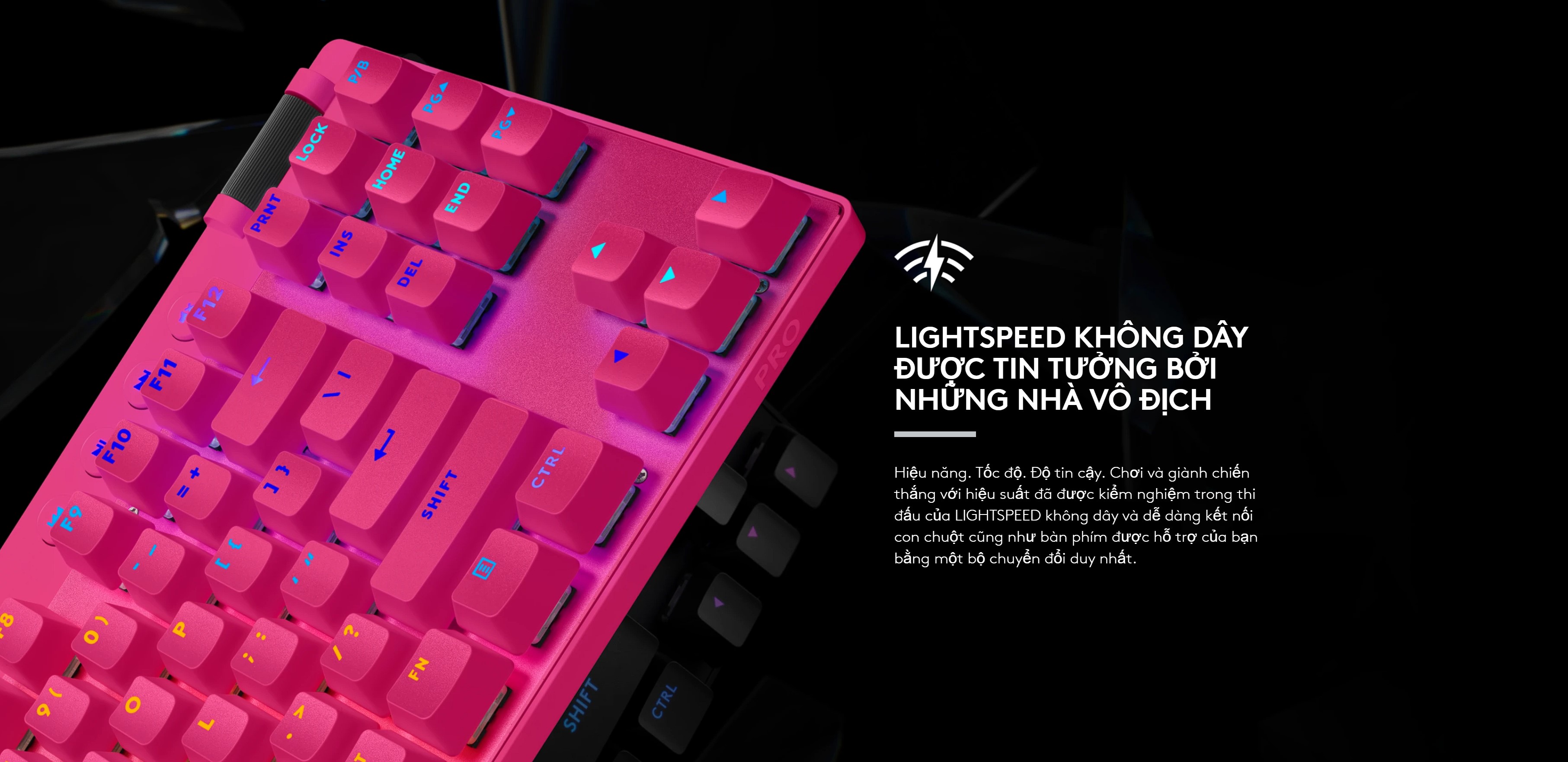 Bàn phím Gaming không dây Logitech Pro X TKL Lightspeed Màu đen Tactile Switch _ 920-012137 - hình 2