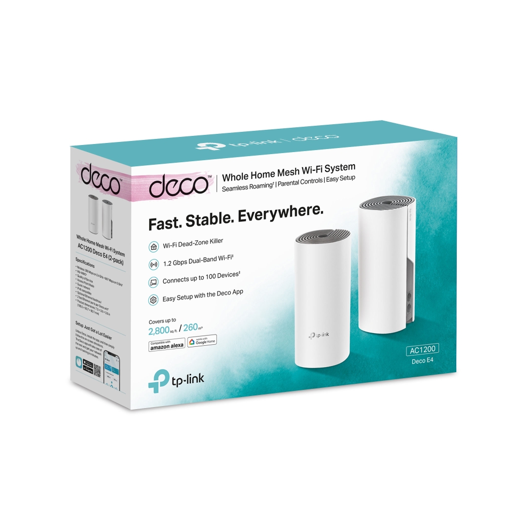 Bộ phát wifi mesh TP-Link Deco E4 (2-Pack) Wireless AC1200Mbps Bộ phát wifi mesh TP-Link Deco E4 (2-Pack) Wireless AC1200Mbps - hình 1