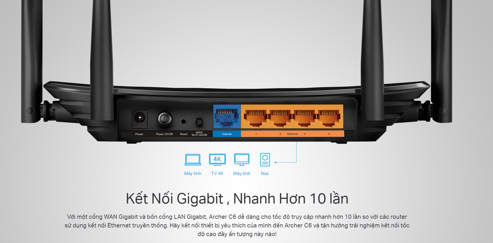 Bộ phát wifi TP-Link Archer C6 V2 Wireless AC1200Mbps - hình 5