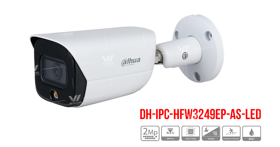 Camera IP Full-Color 2MP DAHUA DH-IPC-HFW3249E-AS-IL