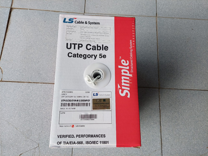 Cáp mạng LS F/UTP CAT5e (FTP-E-C5G-E1VN-M 0.5X004P/GY)