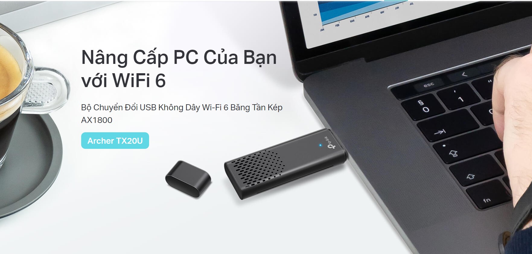 Card mạng không dây USB TP-Link Archer TX20U Chuẩn Wifi 6 AX1800
