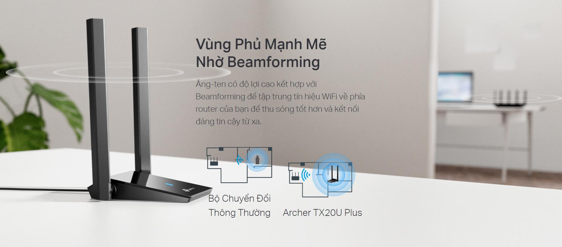 Card mạng không dây USB TP-Link Archer TX20U Plus AX1800 - hình 2