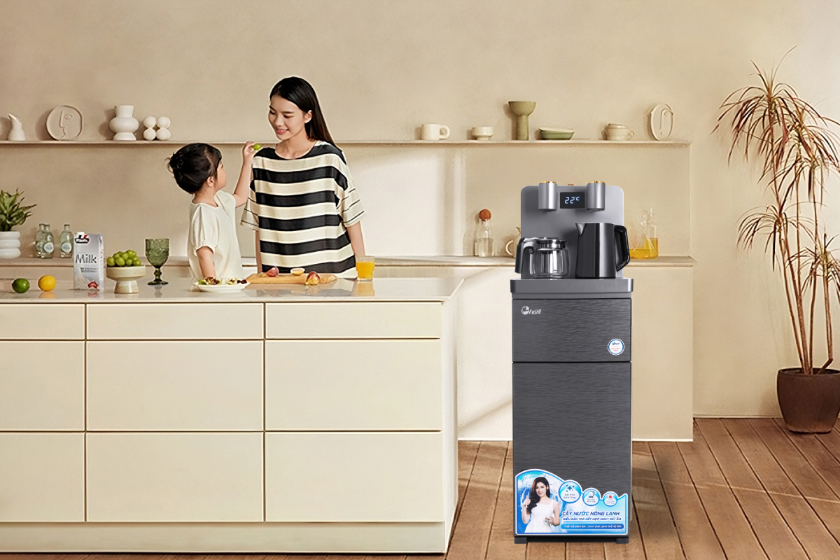 Cây nước nóng lạnh kết hợp bàn pha trà, cafe FujiE TBH1332E - hình 2