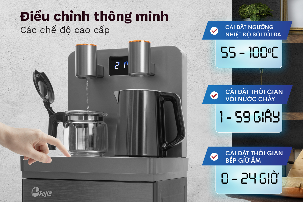 Cây nước nóng lạnh kết hợp bàn pha trà, cafe FujiE TBH1332E - hình 5