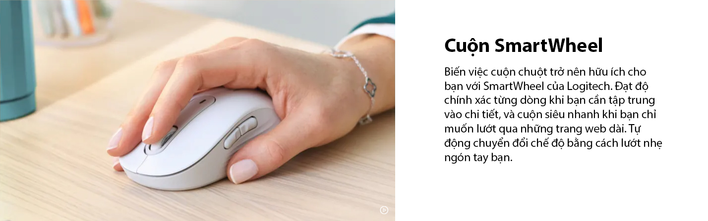 Chuột không dây Logitech M650L Signature màu trắng (Wireless/Bluetooth)_910-006249 - hình 2