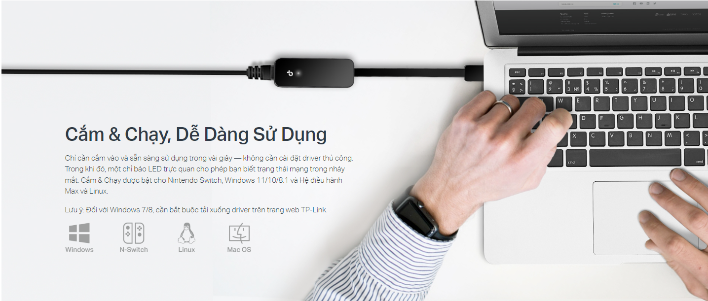 Giắc chuyển đổi từ USB 3.0 sang LAN Gigabit TP-Link UE306 màu đen Giắc chuyển đổi từ USB 3.0 sang LAN Gigabit TP-Link UE306 màu đen - hình 4