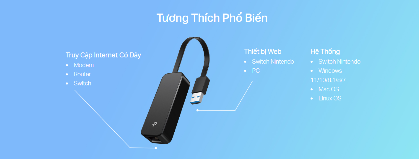 Giắc chuyển đổi từ USB 3.0 sang LAN Gigabit TP-Link UE306 màu đen Giắc chuyển đổi từ USB 3.0 sang LAN Gigabit TP-Link UE306 màu đen - hình 5