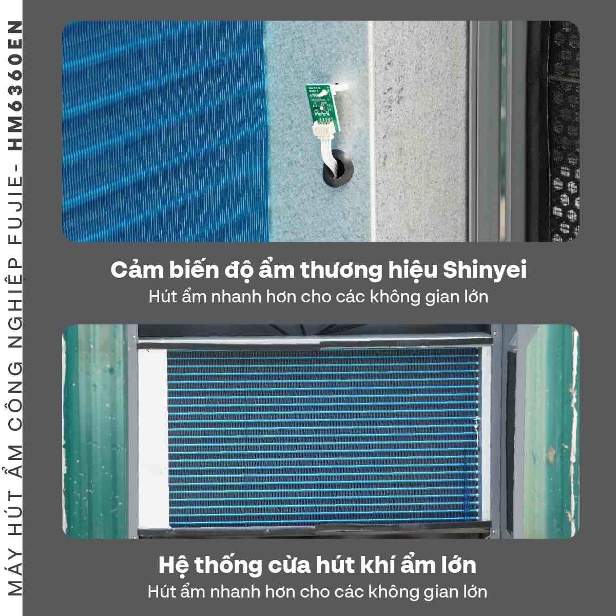 Máy hút ẩm công nghiệp FujiE HM-6360EN 3 pha thế hệ mới - hình 5