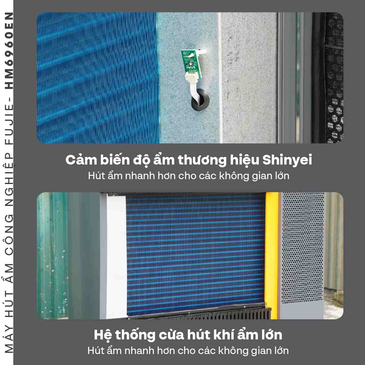 Máy hút ẩm công nghiệp FujiE HM-6960EN 3 pha thế hệ mới - hình 8