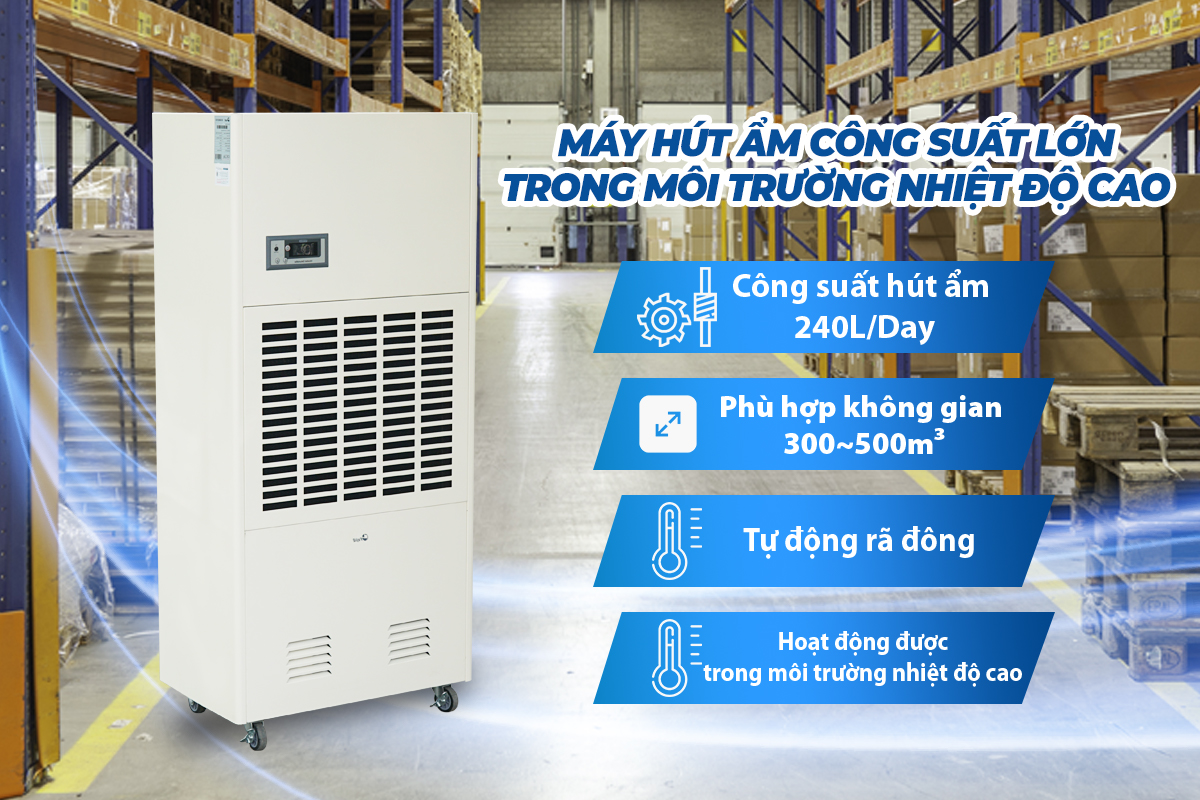 Máy hút ẩm công nghiệp FUJIE HTR10S trong môi trường nhiệt độ cao - hình 2