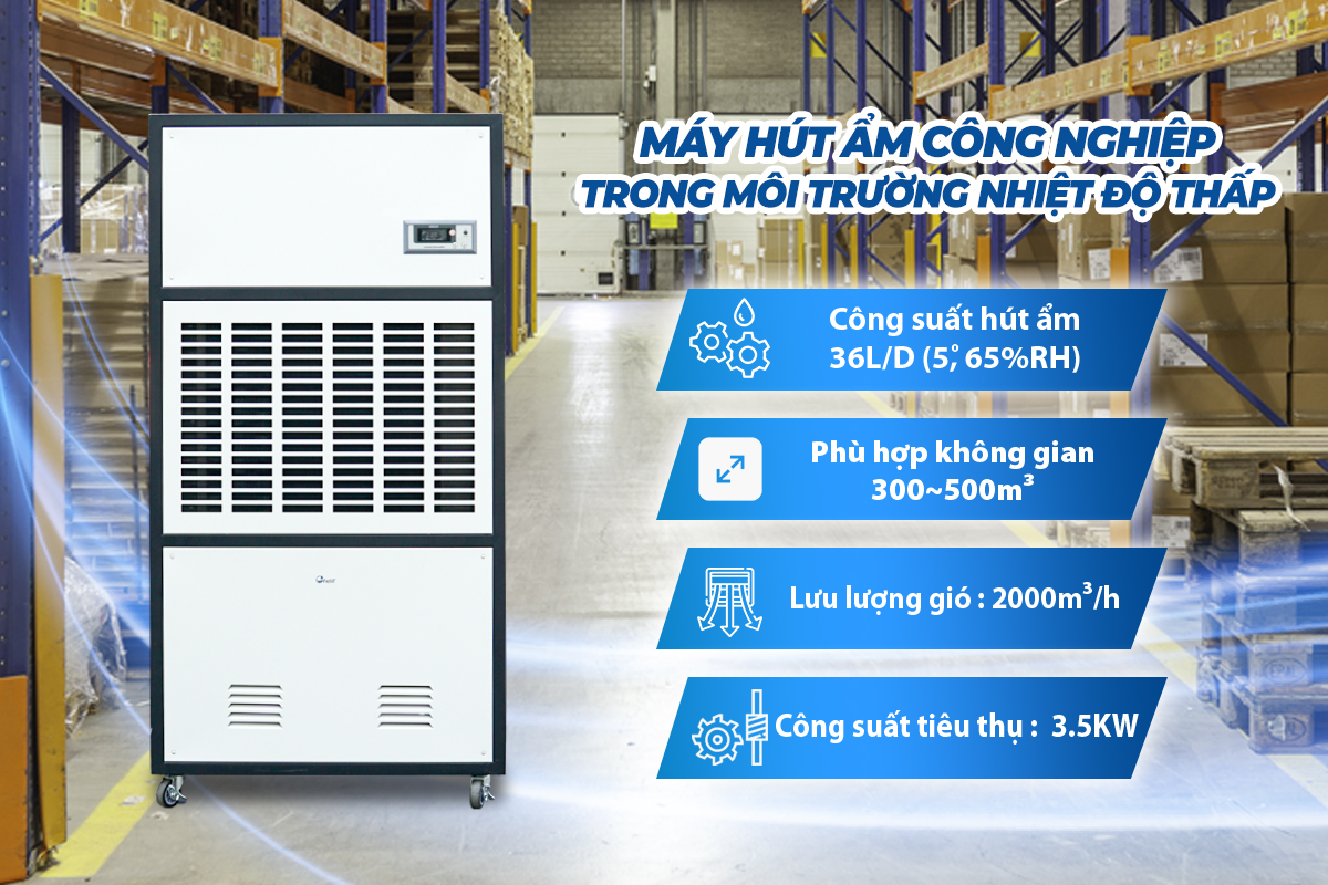 Máy hút ẩm công nghiệp FUJIE LTR10S trong môi trường nhiệt độ thấp - hình 2