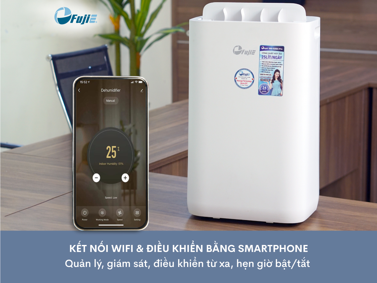 Máy hút ẩm kết hợp lọc không khí FujiE HM-925EC Pro kết nối Wifi thông minh - hình 14