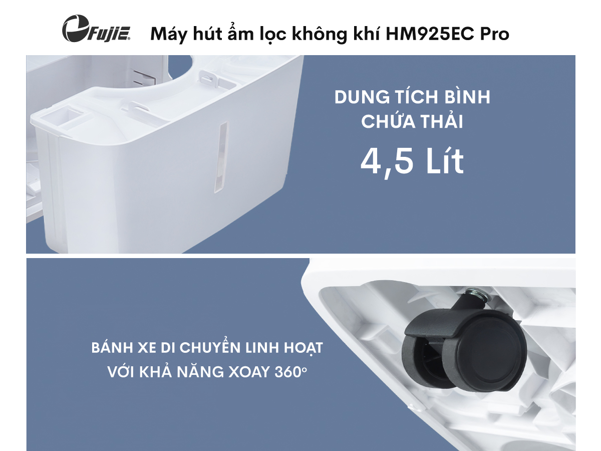 Máy hút ẩm kết hợp lọc không khí FujiE HM-925EC Pro kết nối Wifi thông minh - hình 7