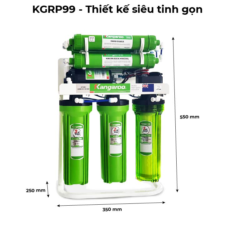 máy lọc nước kgrp99 thiết kế siêu tinh gọn Máy lọc nước kangaroo KGRP99 KV lắp âm tủ bếp
