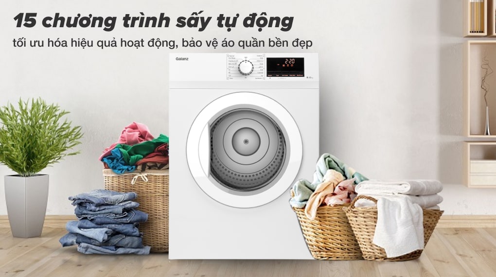 Máy sấy thông hơi Galanz 8 Kg DV-80T5C(W)