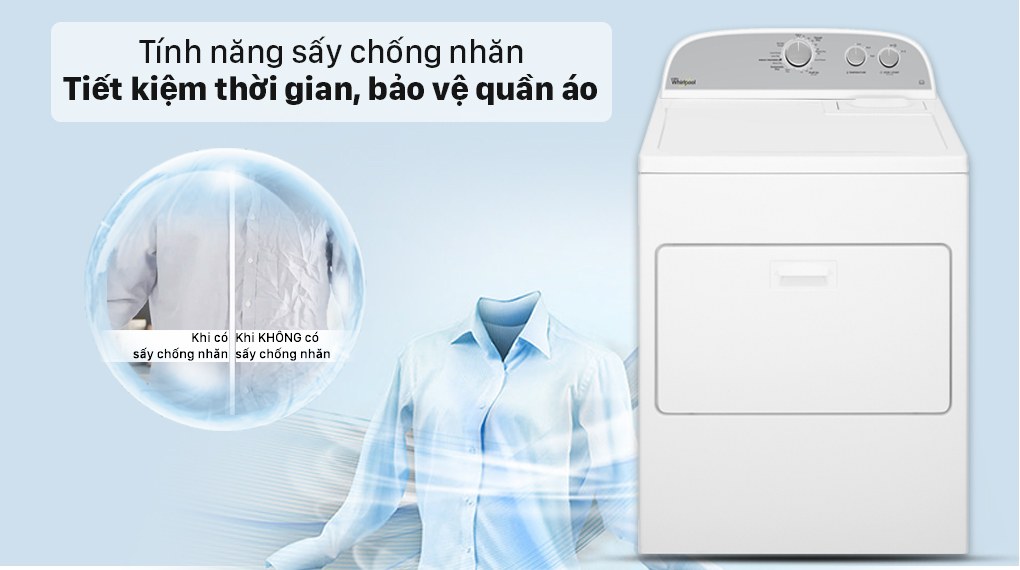 Máy sấy thông hơi Whirlpool 15 Kg 3LWED4815FW Mới 2021 Máy sấy thông hơi Whirlpool 15 Kg 3LWED4815FW Mới 2021 - ảnh 3