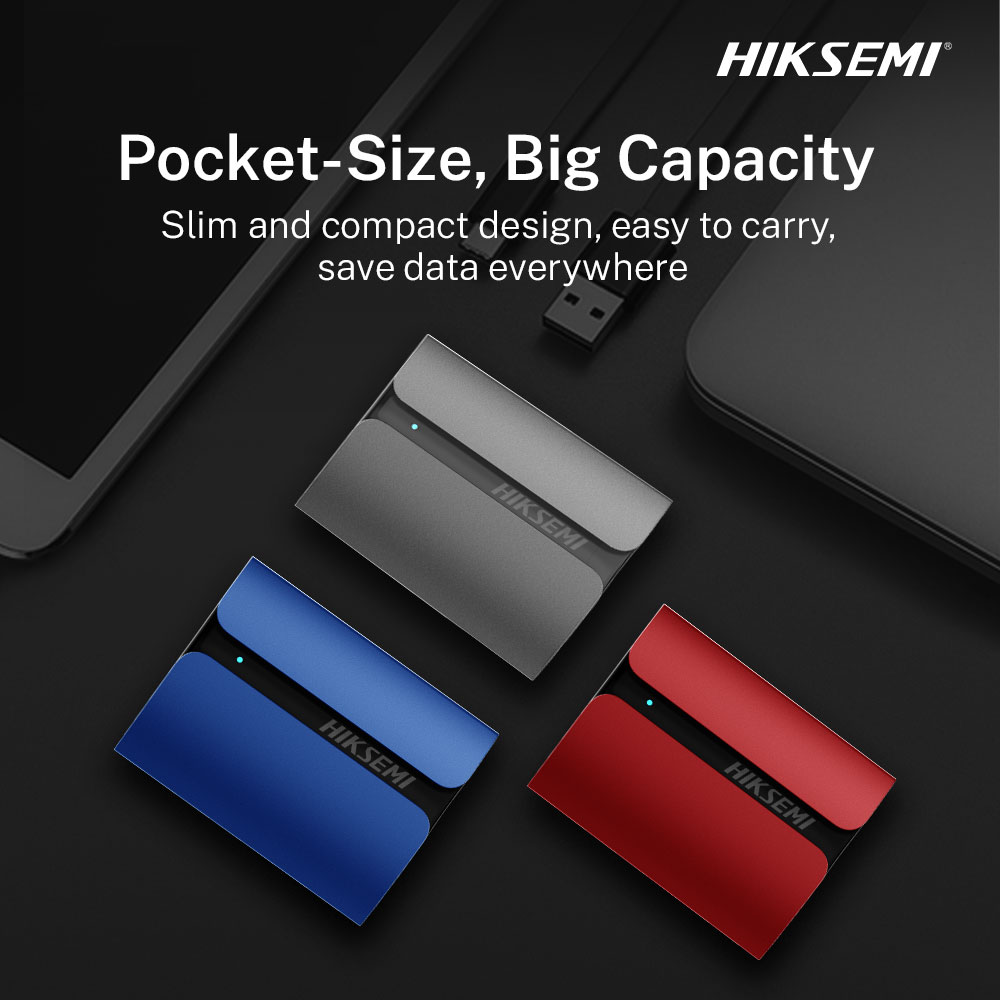 Ổ cứng di động Hiksemi Portable Shield SSD T300S Terre 1TB USB3.1,Type C Màu Xám - hình 2