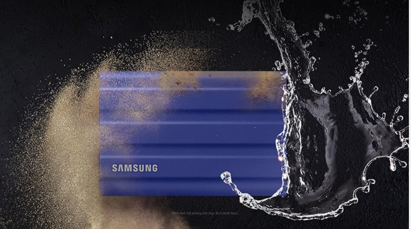 Ổ CỨNG GẮN NGOÀI SSD SAMSUNG T7 PORTABLE SHIELD 2TB 2.5 INCH USB 3.2 ĐEN chính hãng