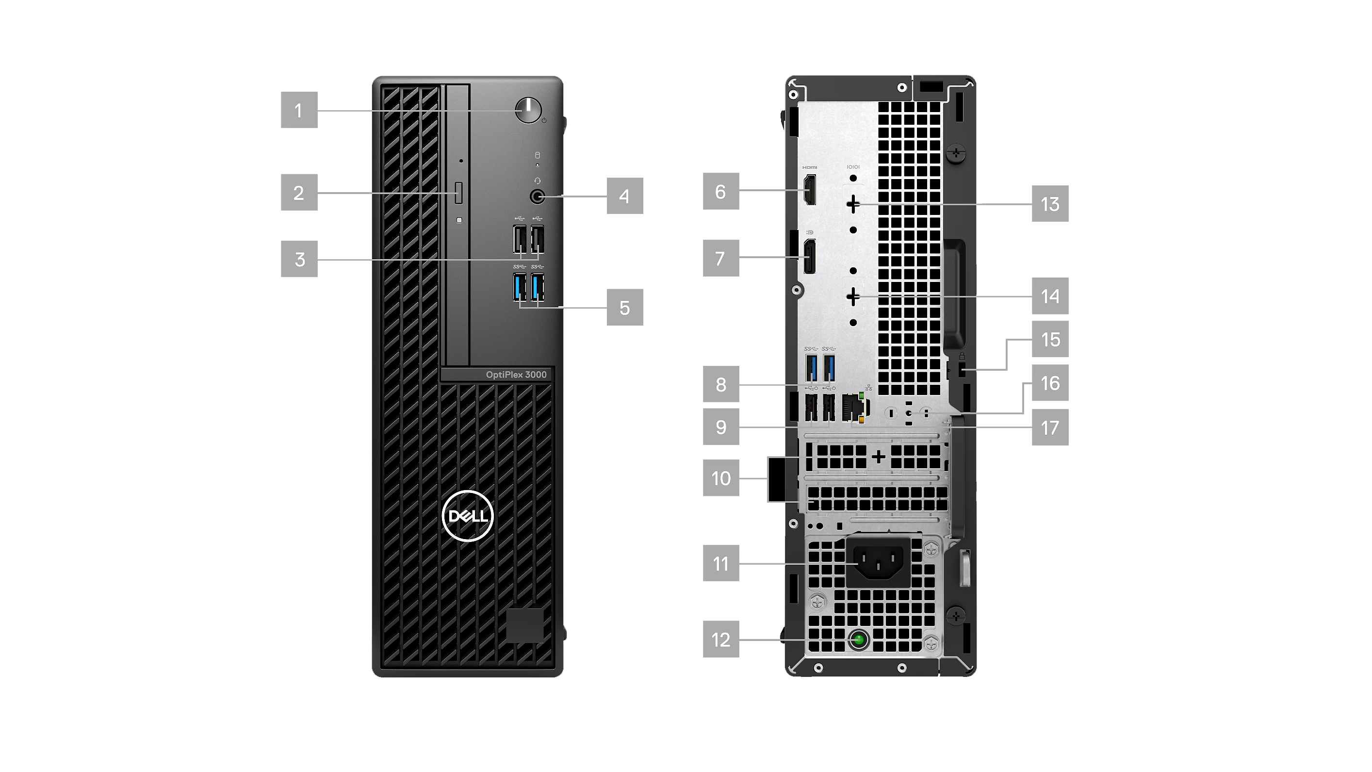 PC Dell Optiplex 3000 SFF (i3-12100/4GB RAM/256GB SSD/DVDRW/K+M/Ubuntu) (70295803) - hình 5