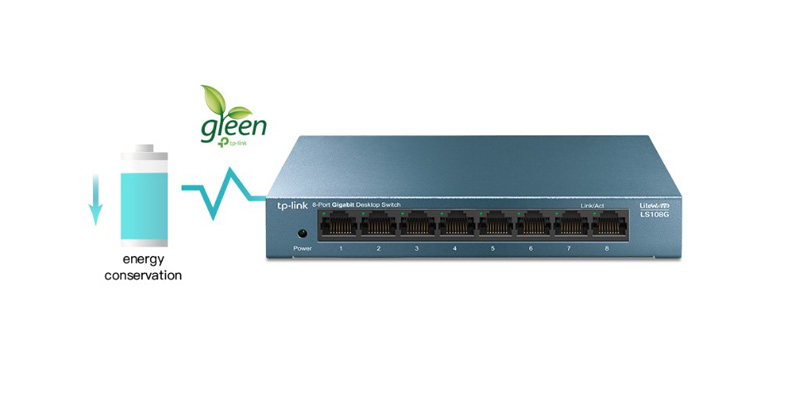 Switch TP-Link LS108G (8 cổng RJ45 10/100/1000Mbps - Vỏ kim loại) - hình 2