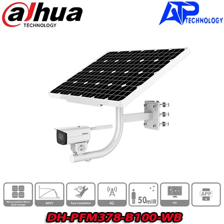 Tấm pin năng lượng mặt trời 100W DAHUA DH-PFM378-B100-WB