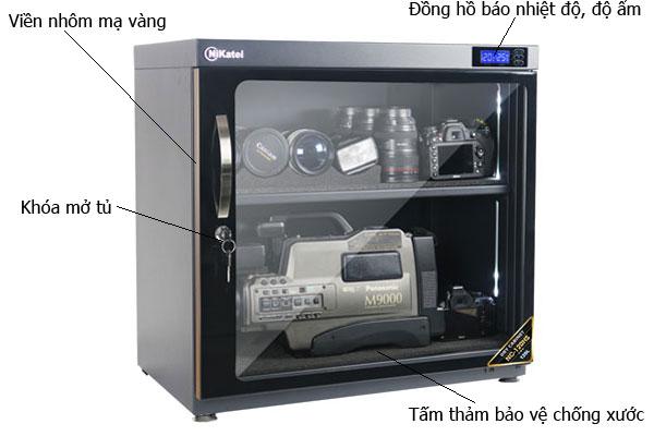 Tủ chống ẩm chuyên dụng Nikatei NC-120HS, viền nhôm mạ vàng (120 lít)