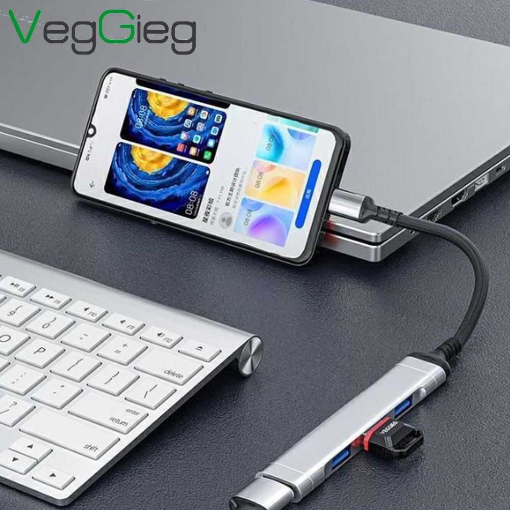 TypeC 3.0 + 4port Hub V-K303 TypeC 3.0 + 4port Hub V-K303 - hình 2