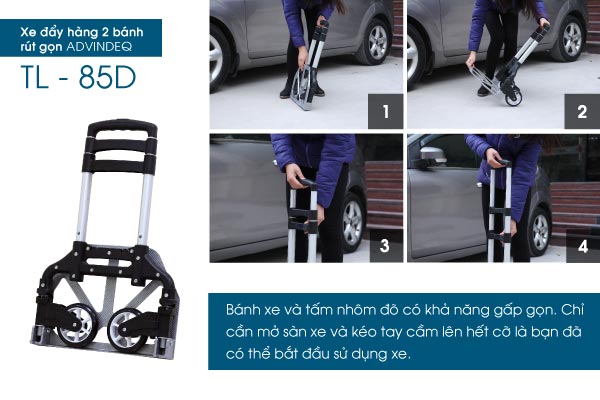 Xe đẩy hàng 2 bánh rút gọn Advindeq TL-85D