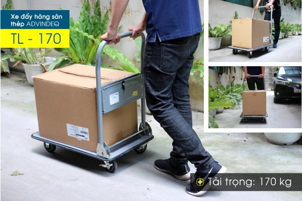 Xe đẩy hàng 4 bánh sàn thép ADVINDEQ TL-170 - hình 6