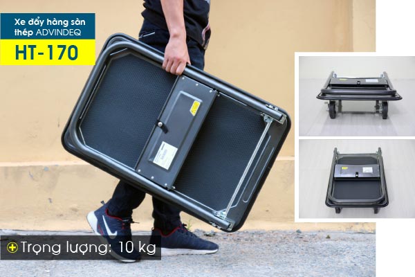 Xe đẩy hàng 4 bánh sàn thép phủ nhám ADVINDEQ HT-170 - hình 7
