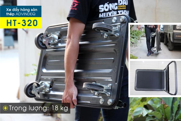 Xe đẩy hàng 4 bánh sàn thép phủ nhám ADVINDEQ HT-320 - hình 12