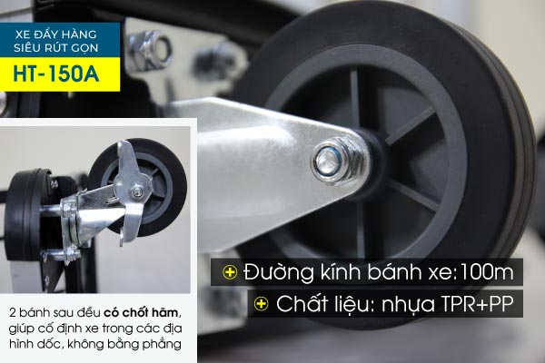 Xe đẩy hàng 4 bánh siêu rút gọn ADVINDEQ HT-150A - hình 10