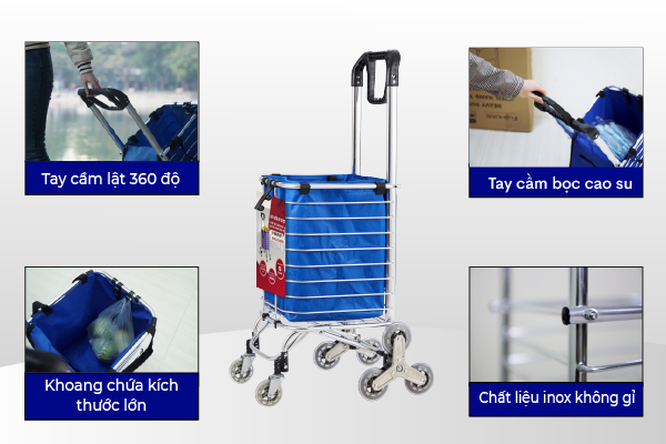 Xe kéo đi chợ, leo cầu thang ADVINDEQ TL-90CN2 - hình 3