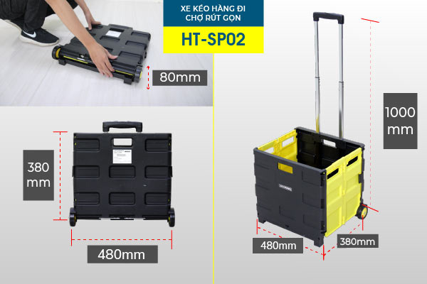Xe kéo hàng đi chợ rút gọn ADVINDEQ HT-SP02
