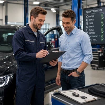 Sau khi hoàn tất bảo dưỡng, xe được kiểm tra tổng thể, chạy thử và vệ sinh trước khi bàn giao. Khách hàng sẽ được tư vấn về tình trạng xe cũng như lịch bảo dưỡng định kỳ để duy trì hiệu suất vận hành tốt nhất.