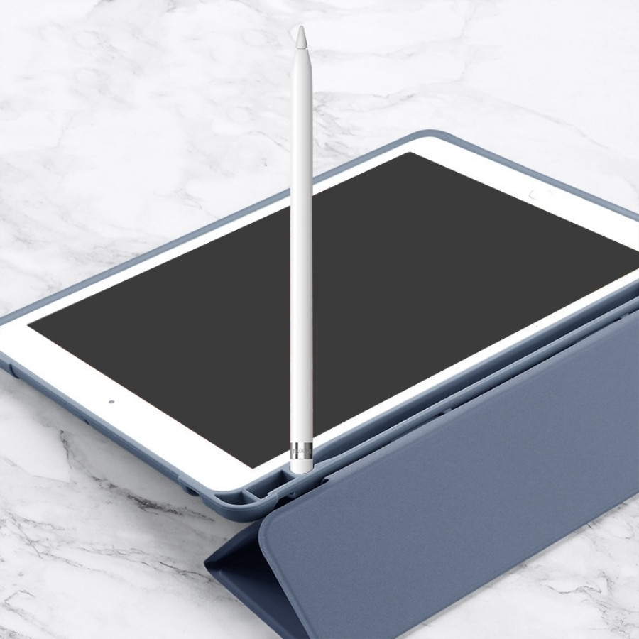 Bao da iPad Tích Hợp Khay Bút Silicon Hồng (S53)