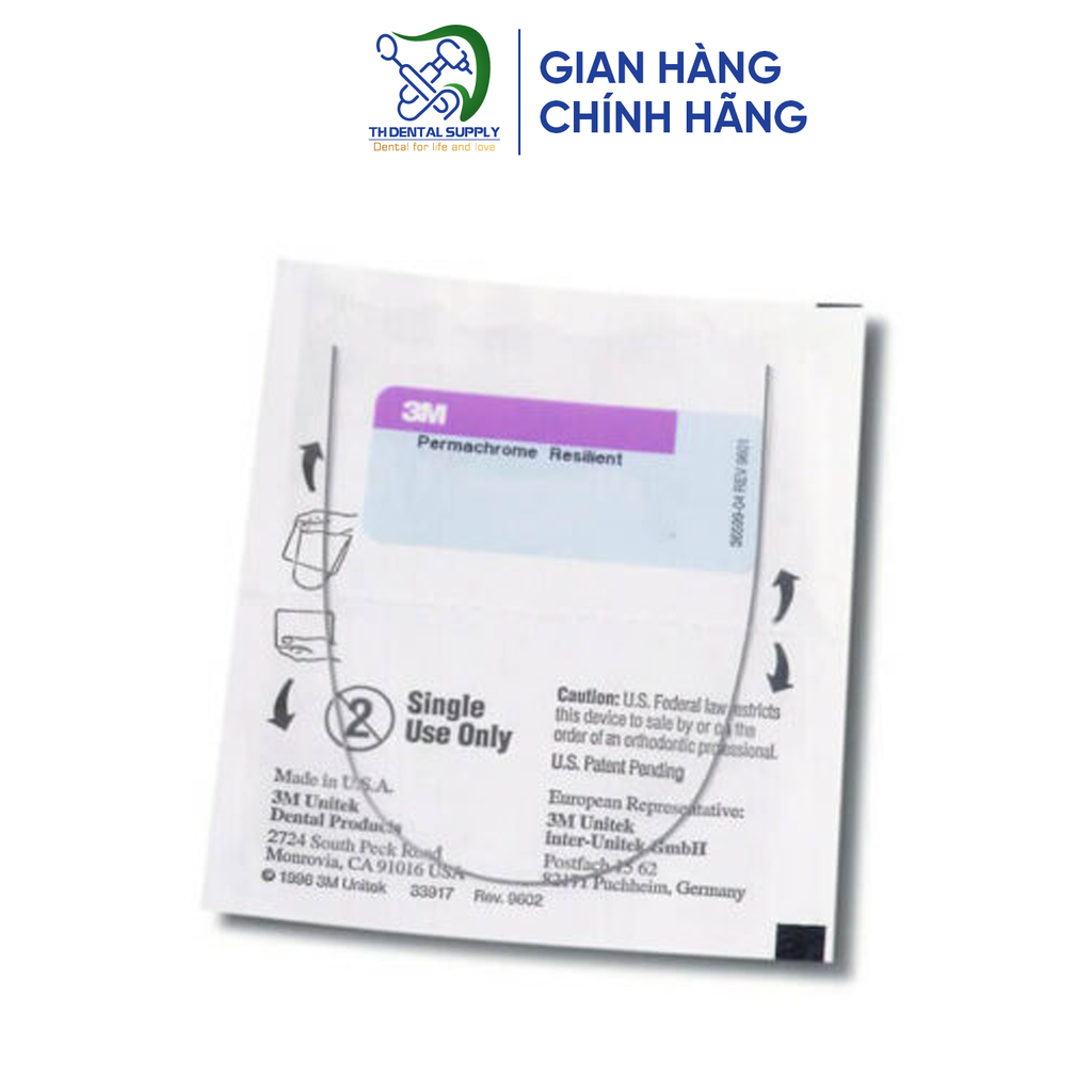 Dây cung SS Permachrome Resilient 3M ESPE Dây tròn/ Vuông/ Chữ nhật Stainless Steel
