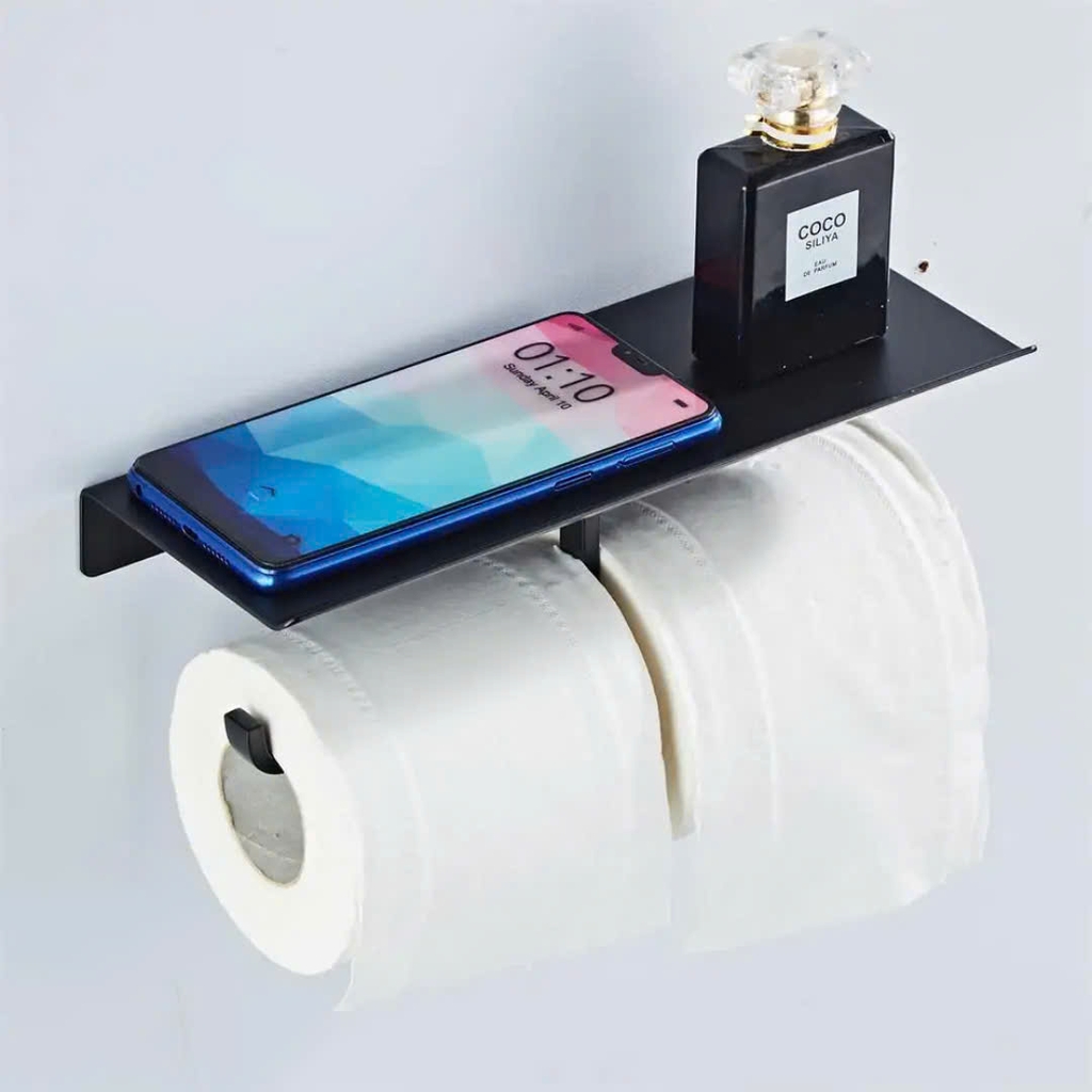 LÔ GIẤY VỆ SINH ĐA NĂNG CÓ KỆ ĐT 346D, MÀU ĐEN