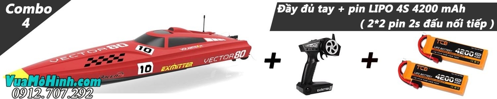 vector 80 cano tàu thuyền điều khiển từ xa cao cấp chính hãng cỡ lớn tốc độ cao