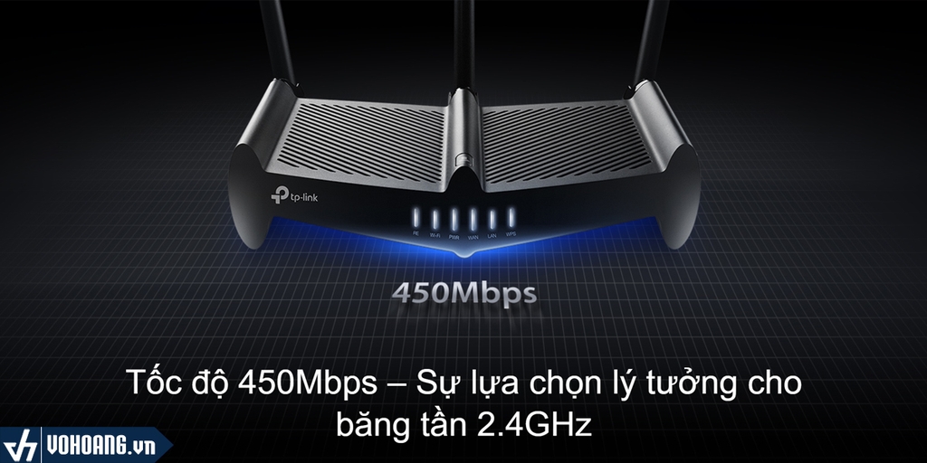 TL WR941HP 9dBi có thể hoạt động mượt mà với tốc độ không dây 450Mbps trên băng tần 2.4 GHz